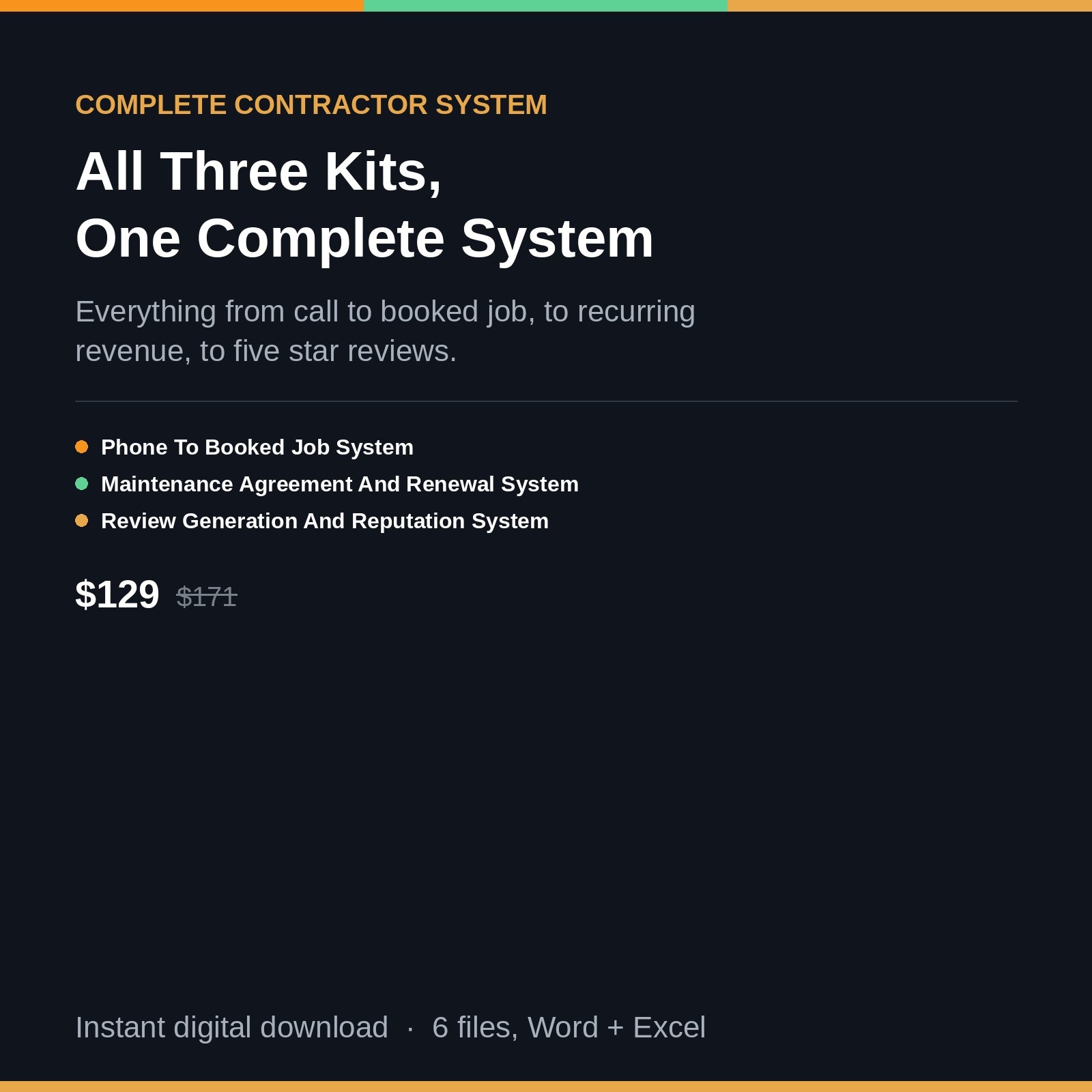 Complete Contractor System, All Three Kits Bundle for HVAC and Plumbing