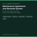 Maintenance Agreement and Renewal System, Recurring Revenue Kit for HVAC and Plumbing
